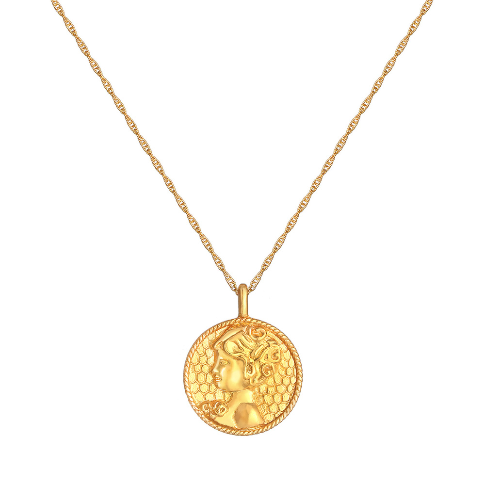 Elli Elli Collier Pièce de monnaie Vierge du zodiaque pour dames Astro Tendance Antiqu Bijoux