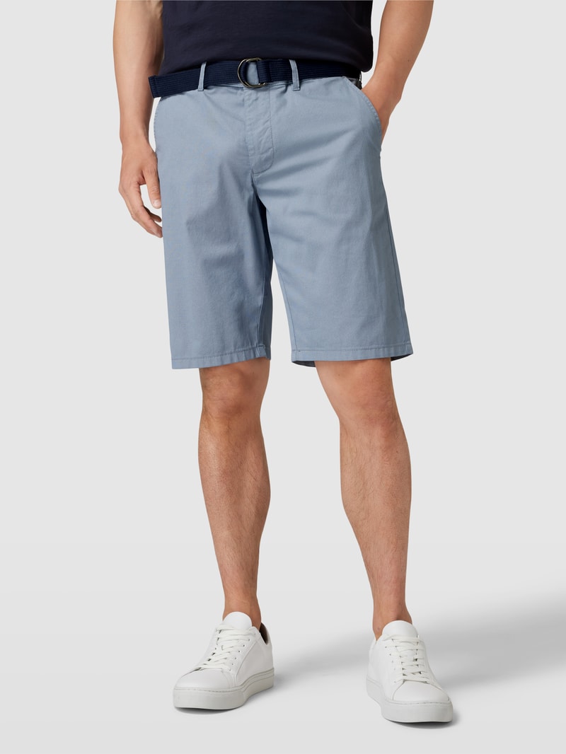 Bermudas mit Stoffgürtel in bleu