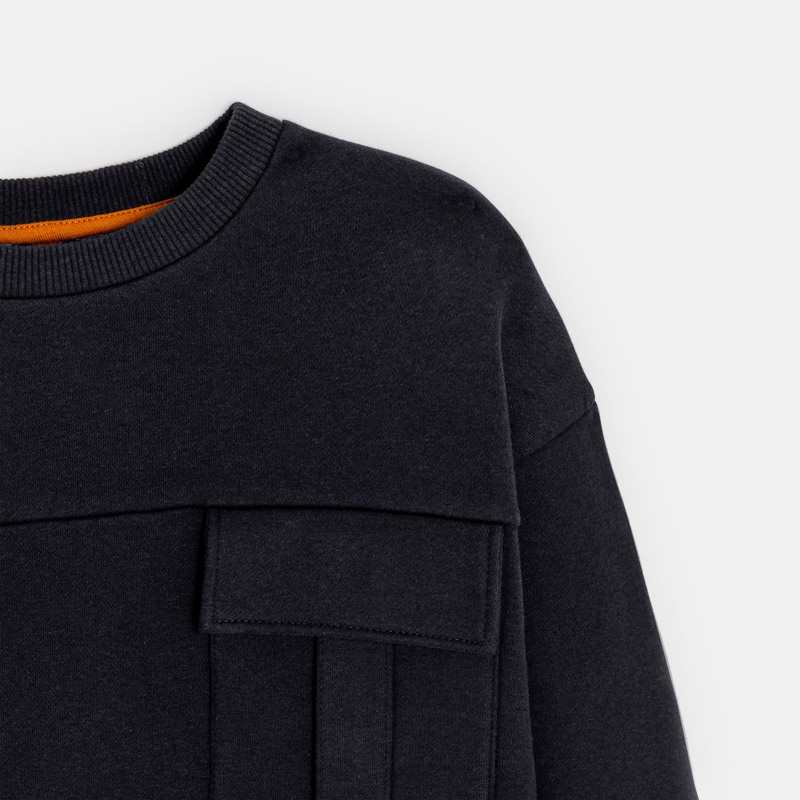 Sweat-shirt uni 1 poche gris garçon