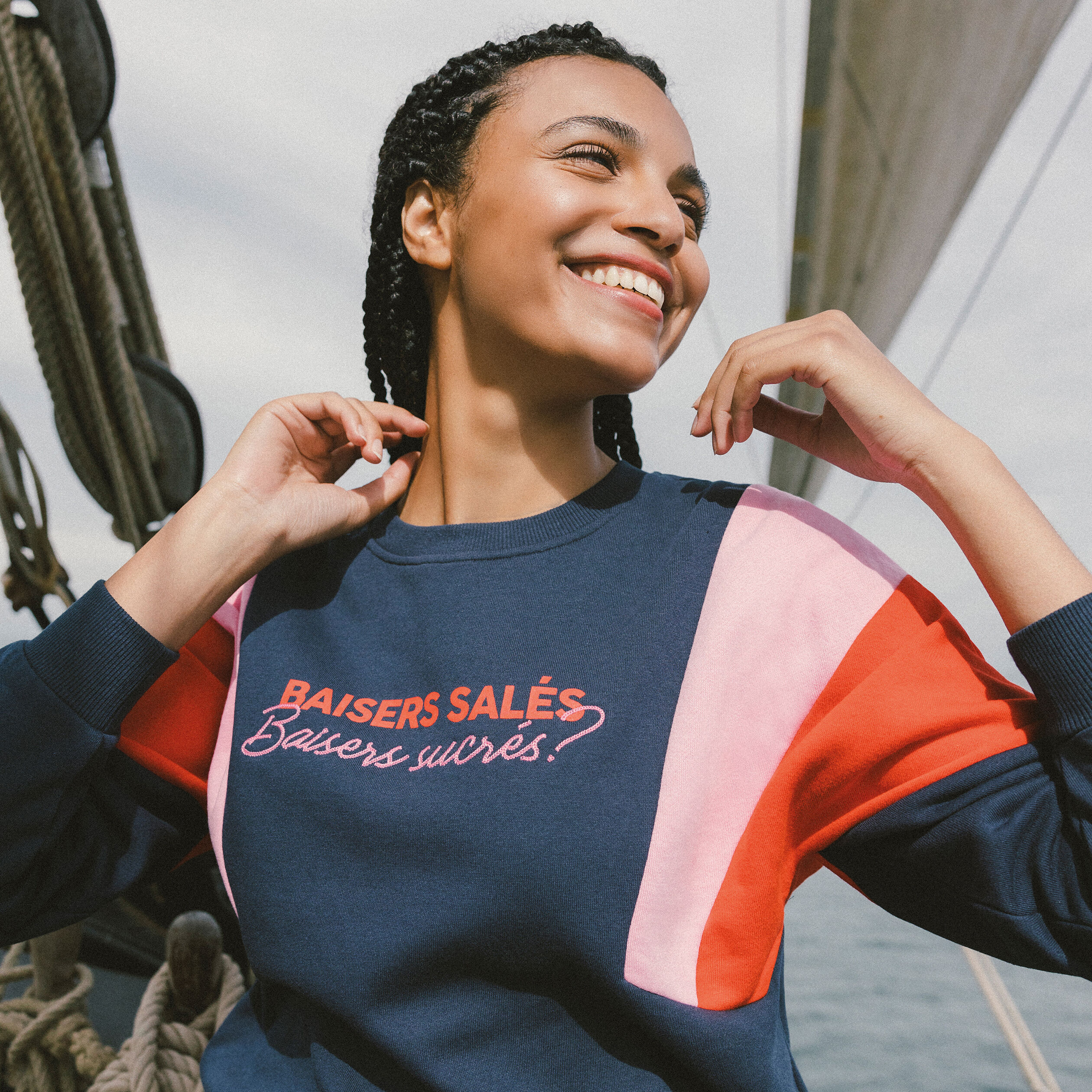 Sweat manches longues bleu marine femme | Cache Cache