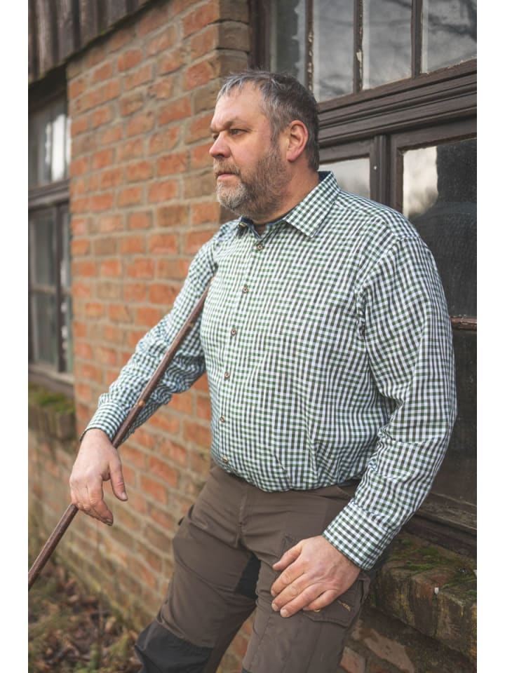 OS-Trachten Trachtenhemd Zufir in khaki/schlamm günstig kaufen