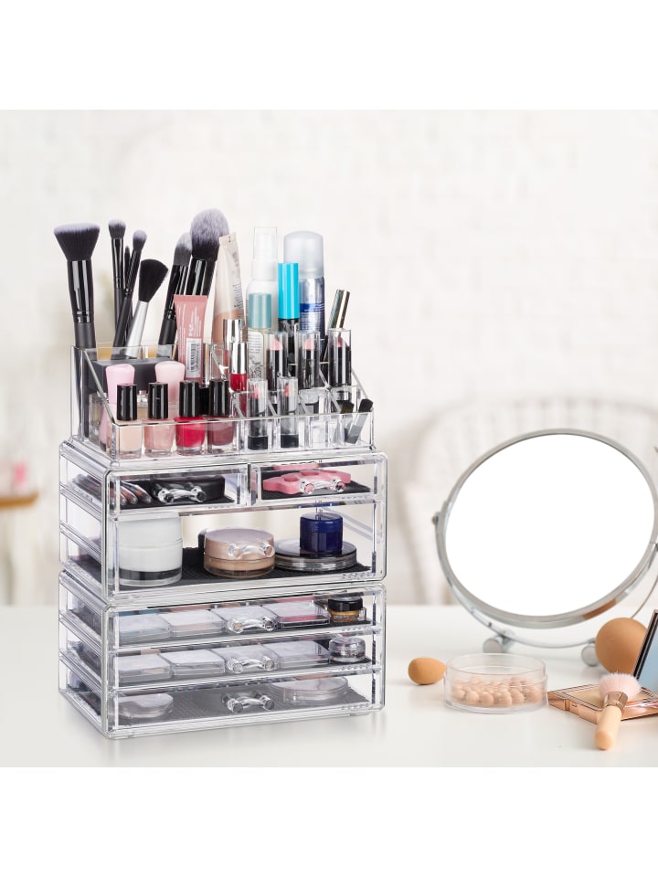 relaxdays Kosmetikorganizer in Transparent günstig kaufen onesize