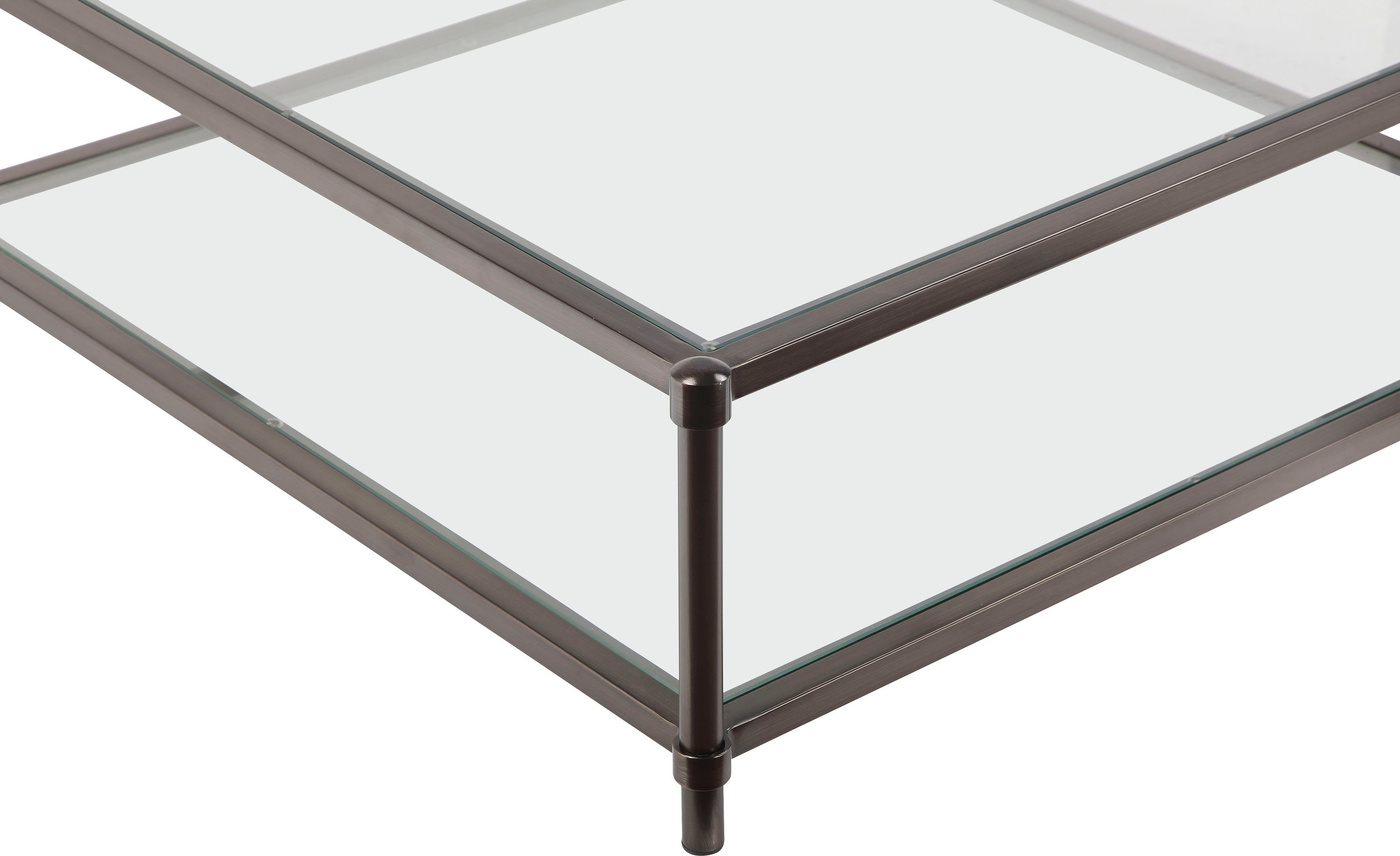 GMK Collection Couchtisch Lieke, 0,6cm starke Glastischplatte, Tischbeine aus Metall, Mit 1 Ablageboden