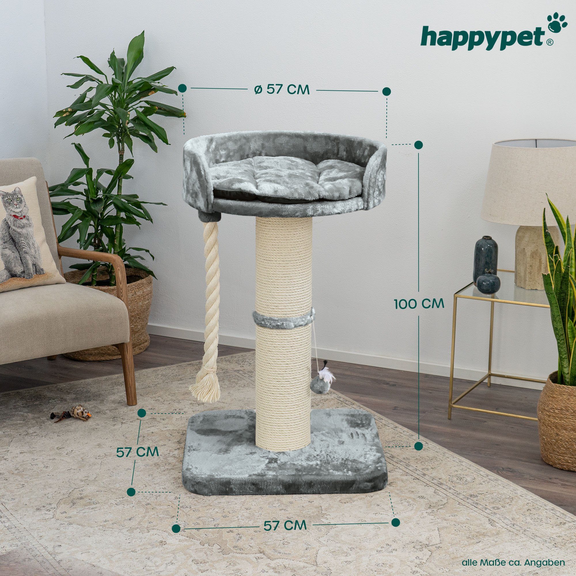 Happypet Kratzbaum MC1000, Aussichtsplattform, Kratztau