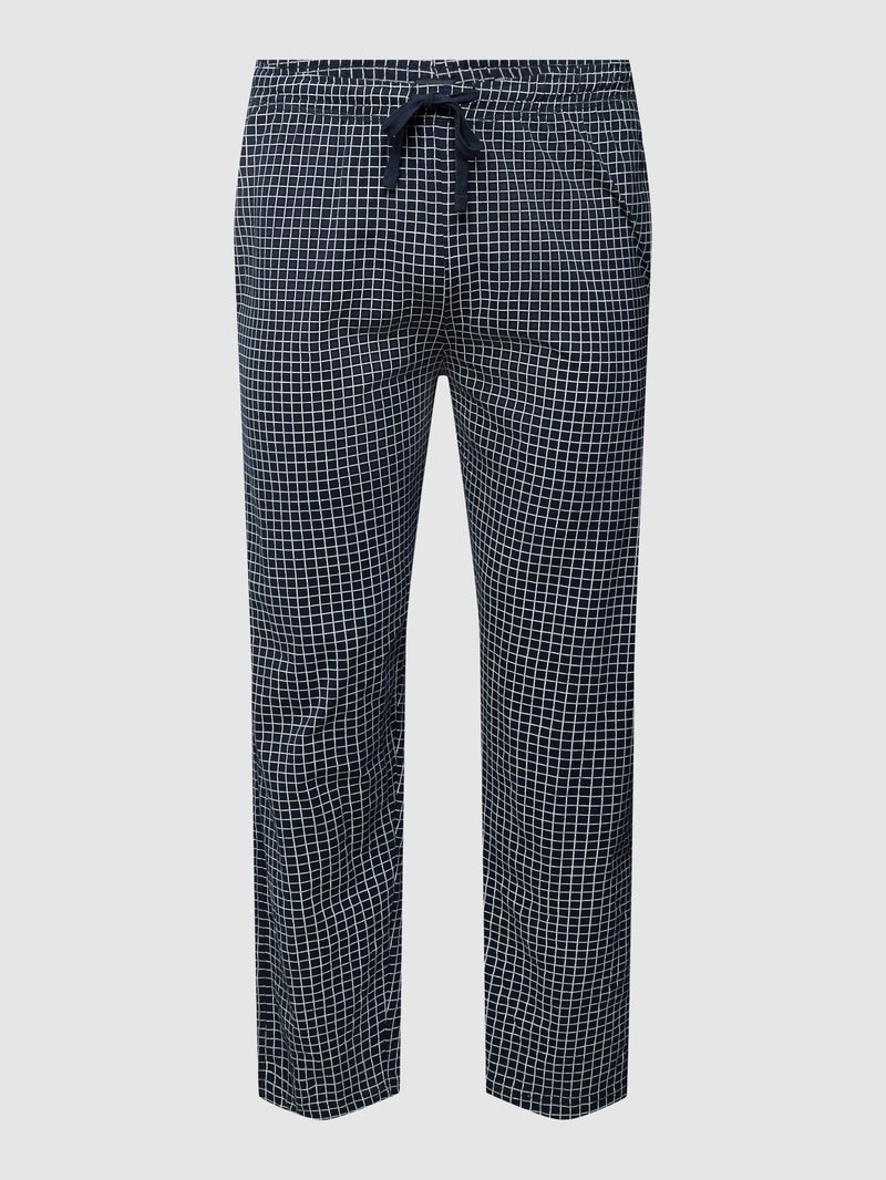 PLUS SIZE Pyjama-Hose mit Karomuster in dunkelblau