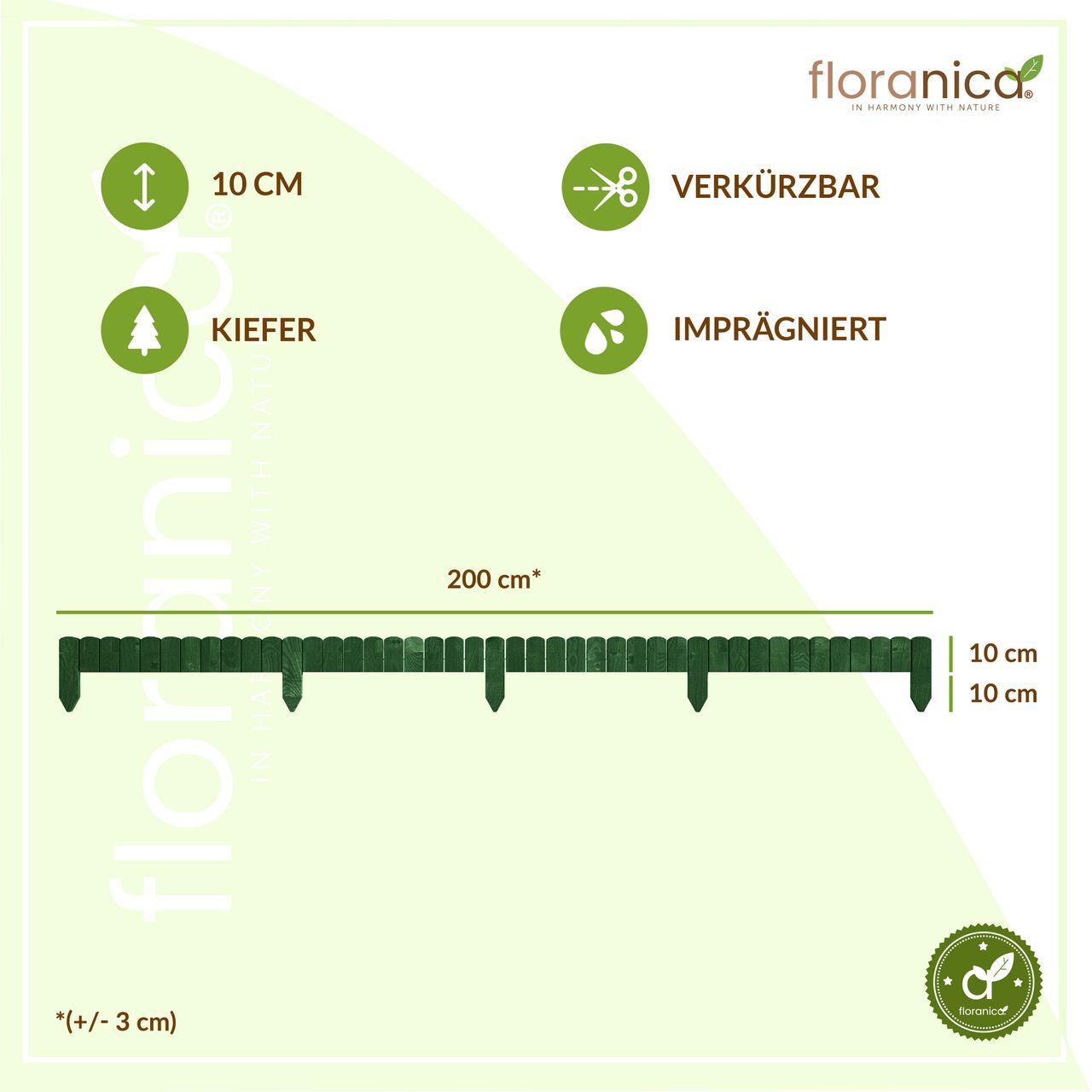 Pemicont Rollborder Flexibler Holzzaun Rolborder Beeteinfassung Rasenkante Gartenzaun