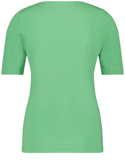 Nachhaltiges T-Shirt mit satiniertem Ausschnitt
