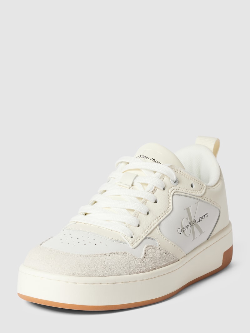 Sneaker mit Label-Print Modell 'BASKET' in offwhite