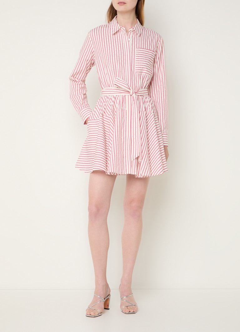 Robe chemise midi Maje avec ceinture à nœud et strass