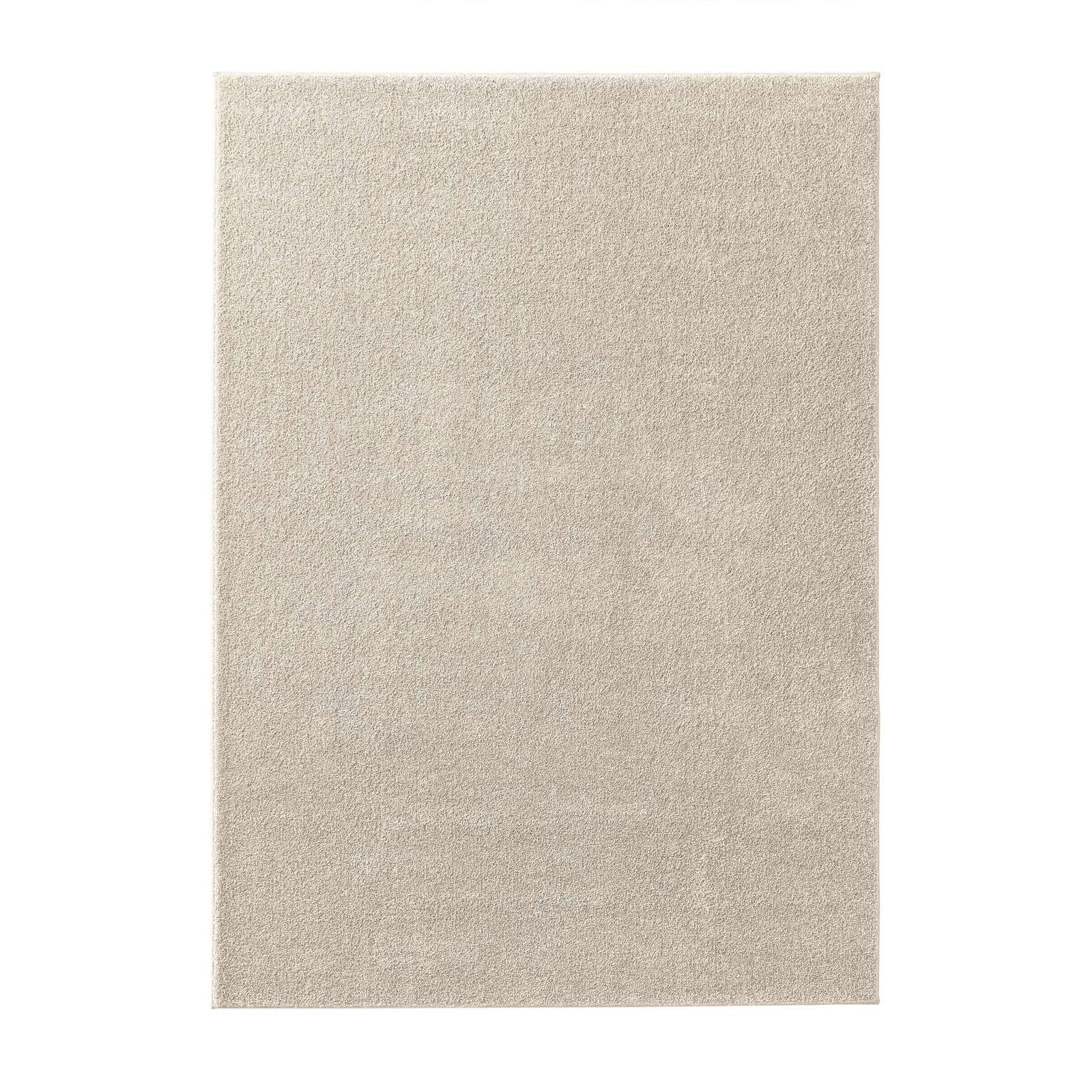 Teppich Kurzflor-Frisee-Teppich Madrid Uni, TaraCarpet, rechteckig, Höhe: 9 mm, uni creme Wohnzimmer Schlafzimmer Esszimmer Kinderzimmer 080x150