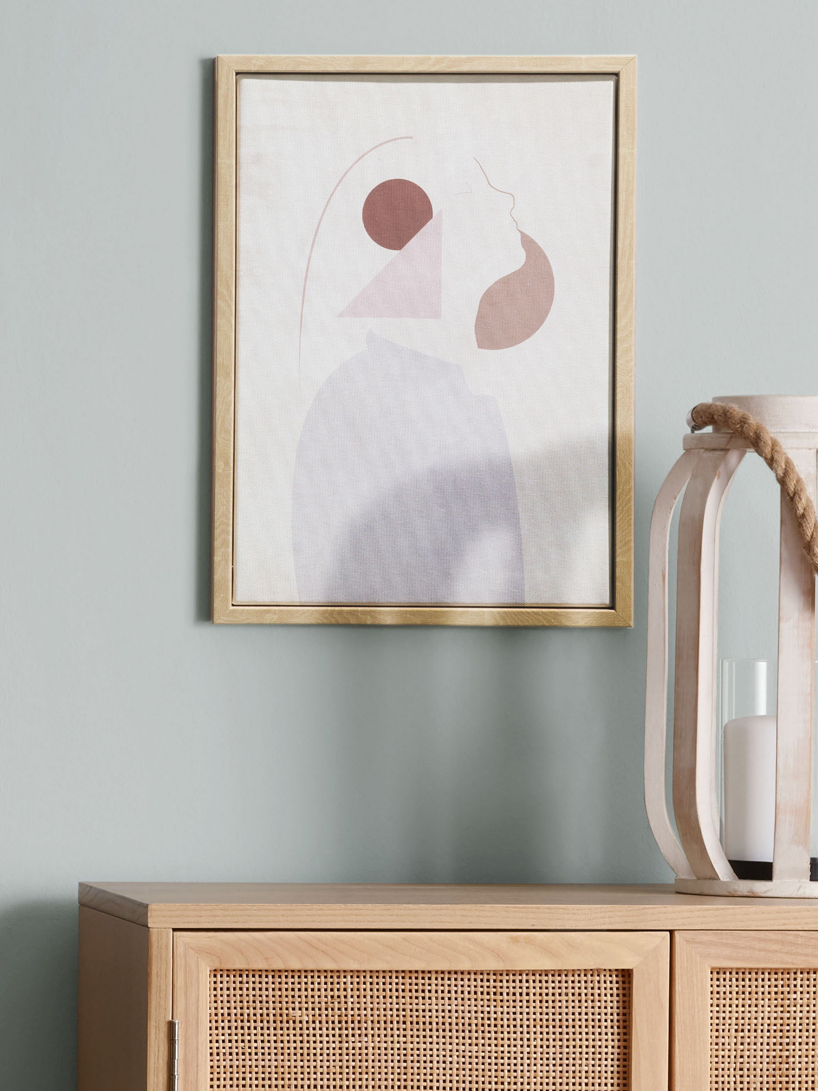 Uhuri Leinwand-Druck-gerahmt, Beige