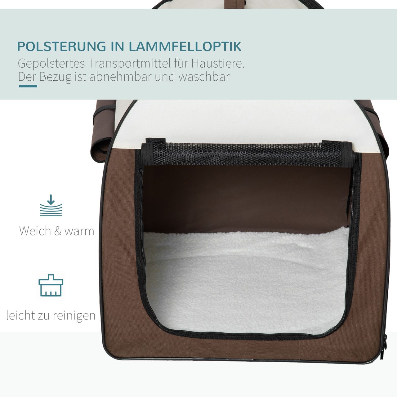 PawHut Hundebox faltbare Hundetransportbox Haustierrucksack 70 x 51 x 59 cm