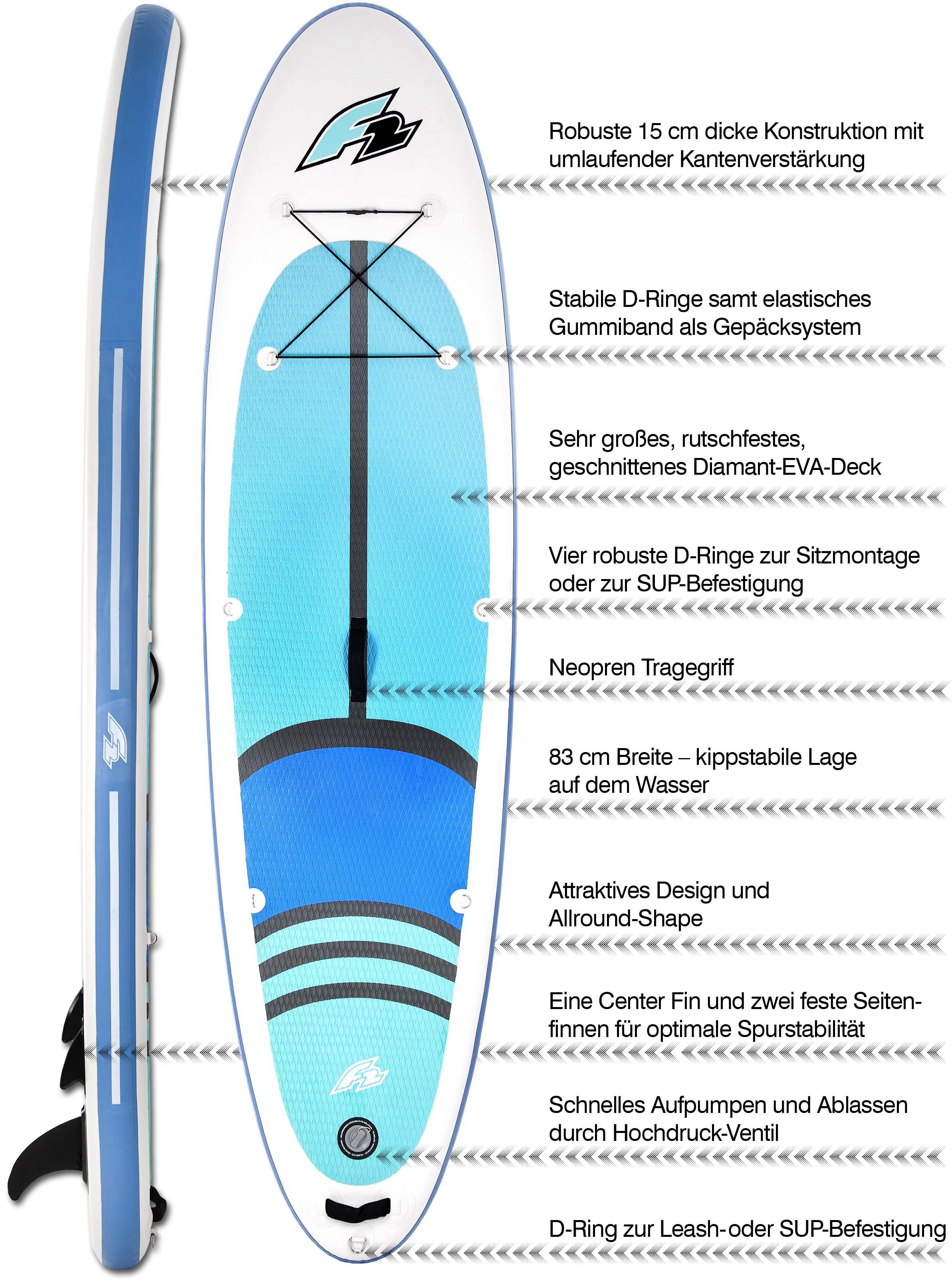 F2 SUP-Board F2 Cross Sitz + Wendepaddel, (mit Paddel und Sitz)