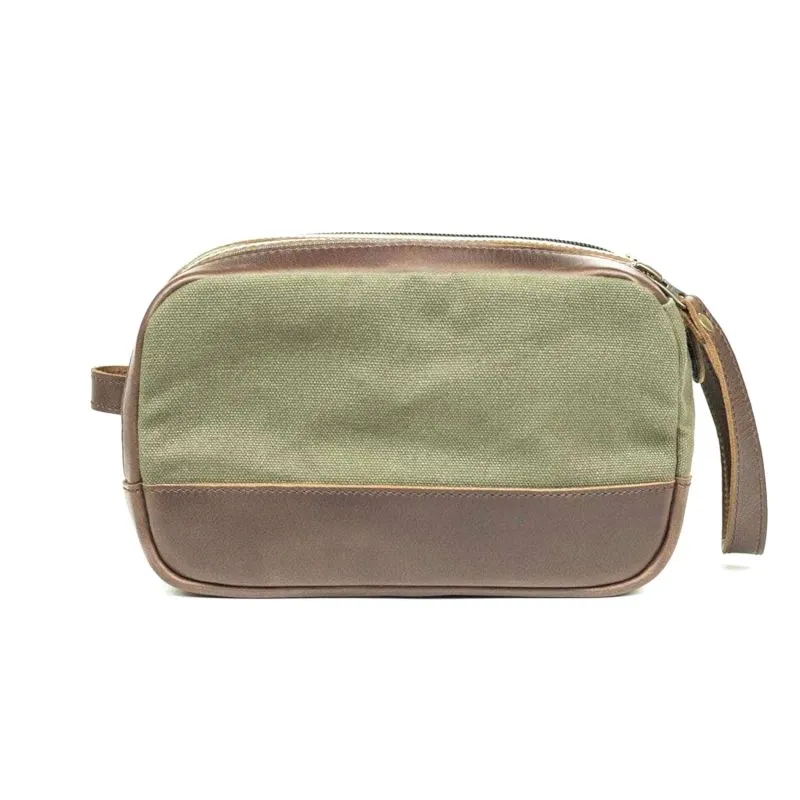 Buckle & Seam Kulturbeutel Bruno - Canvas Grün \/ Stripes