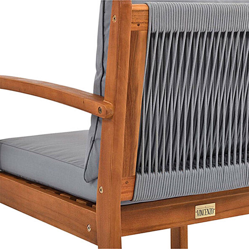 boho living® Gartenlounge-Set Comfort, bestehend aus: Sofa, zwei Sessel und Kaffeetisch, inkl. Auflagen