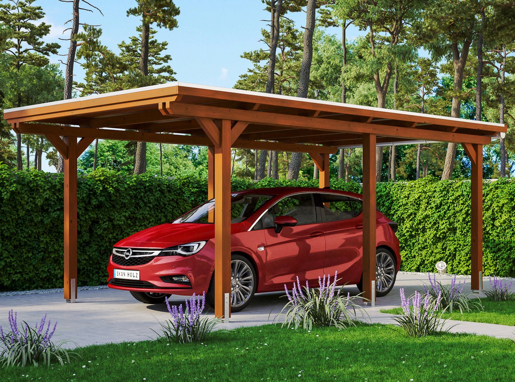 Skanholz Einzelcarport Emsland, BxT: 354x604 cm, 223 cm Einfahrtshöhe