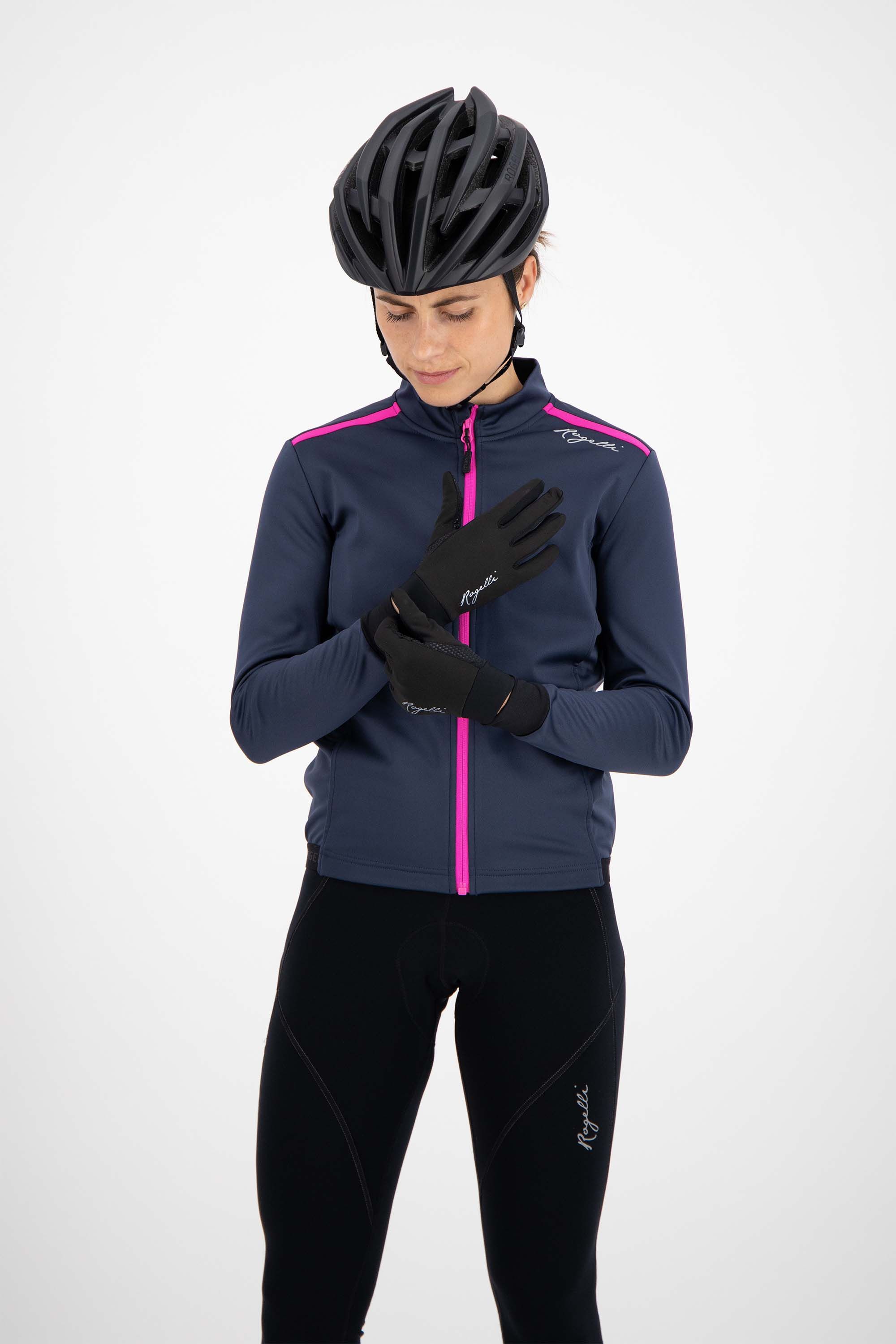 Rogelli Laval Black Damen Winter-Fahrradhandschuhe