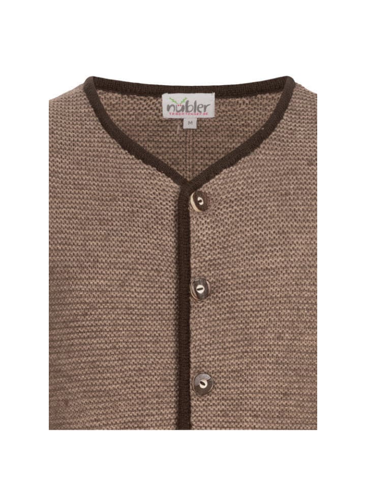 Nübler Trachtenstrickjacke Langarm Ignaz in braun günstig kaufen