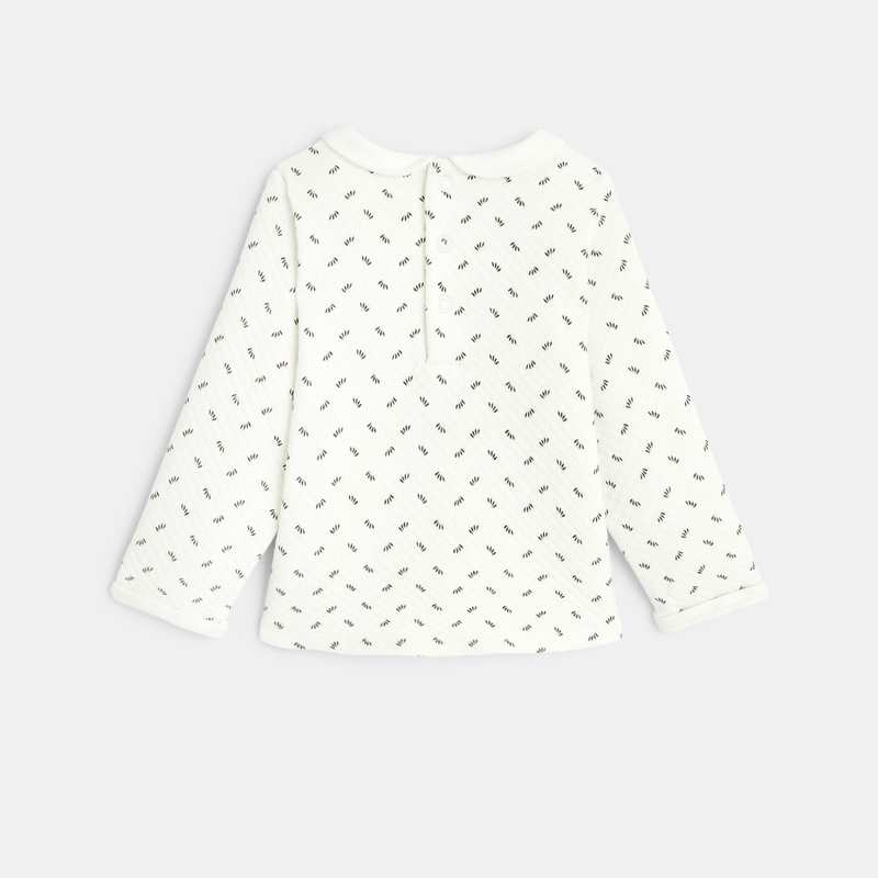 Sweat molleton matelassé imprimé nature bébé fille