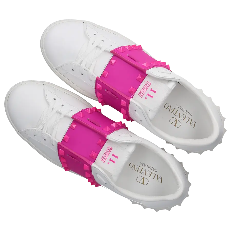 Valentino Garavani - Sneaker low ROCKSTUD UNTITLED Kalbsleder - weiß