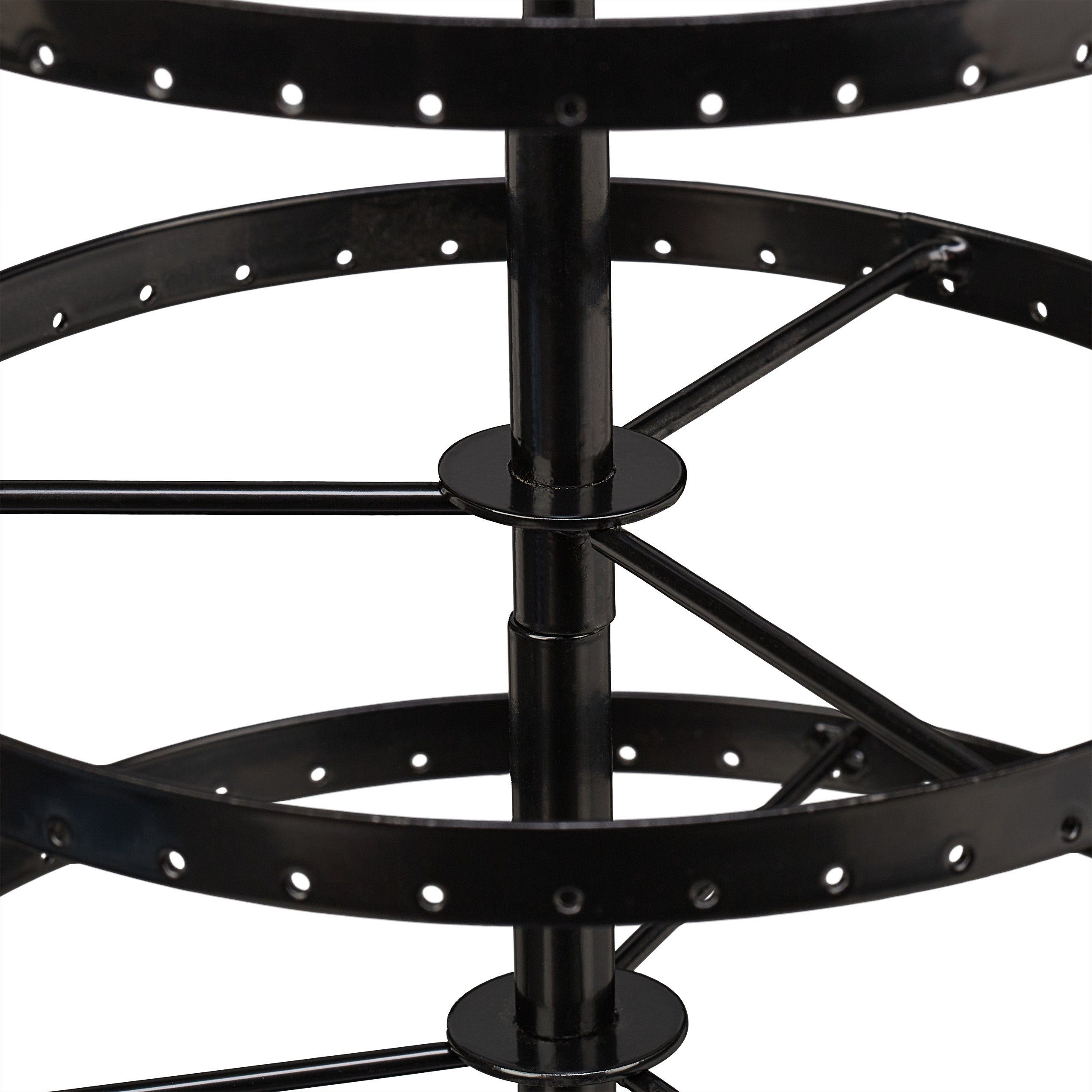 relaxdays Schmuck Etagere Runder Ohrringhalter mit 168 Löchern, Schwarz