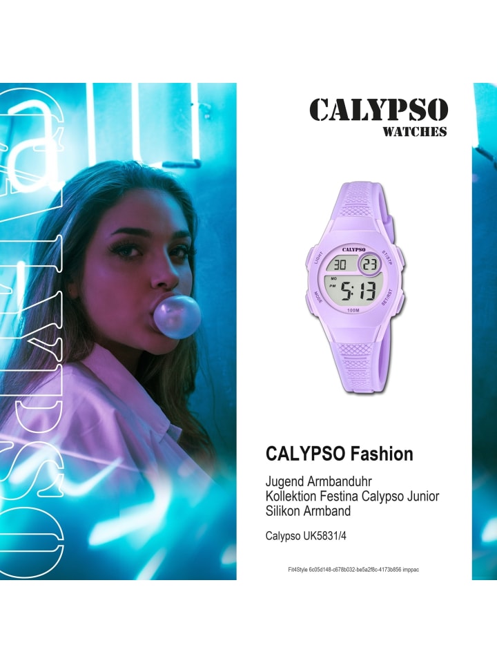 Calypso Digital-Armbanduhr Calypso Junior lila klein (ca. 28mm) günstig kaufen onesize