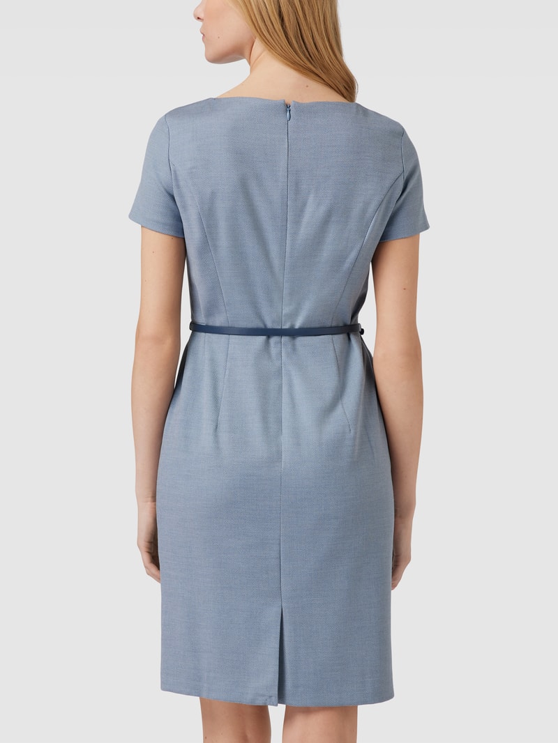 Blusenkleid mit feinem Muster in marineblau meliert