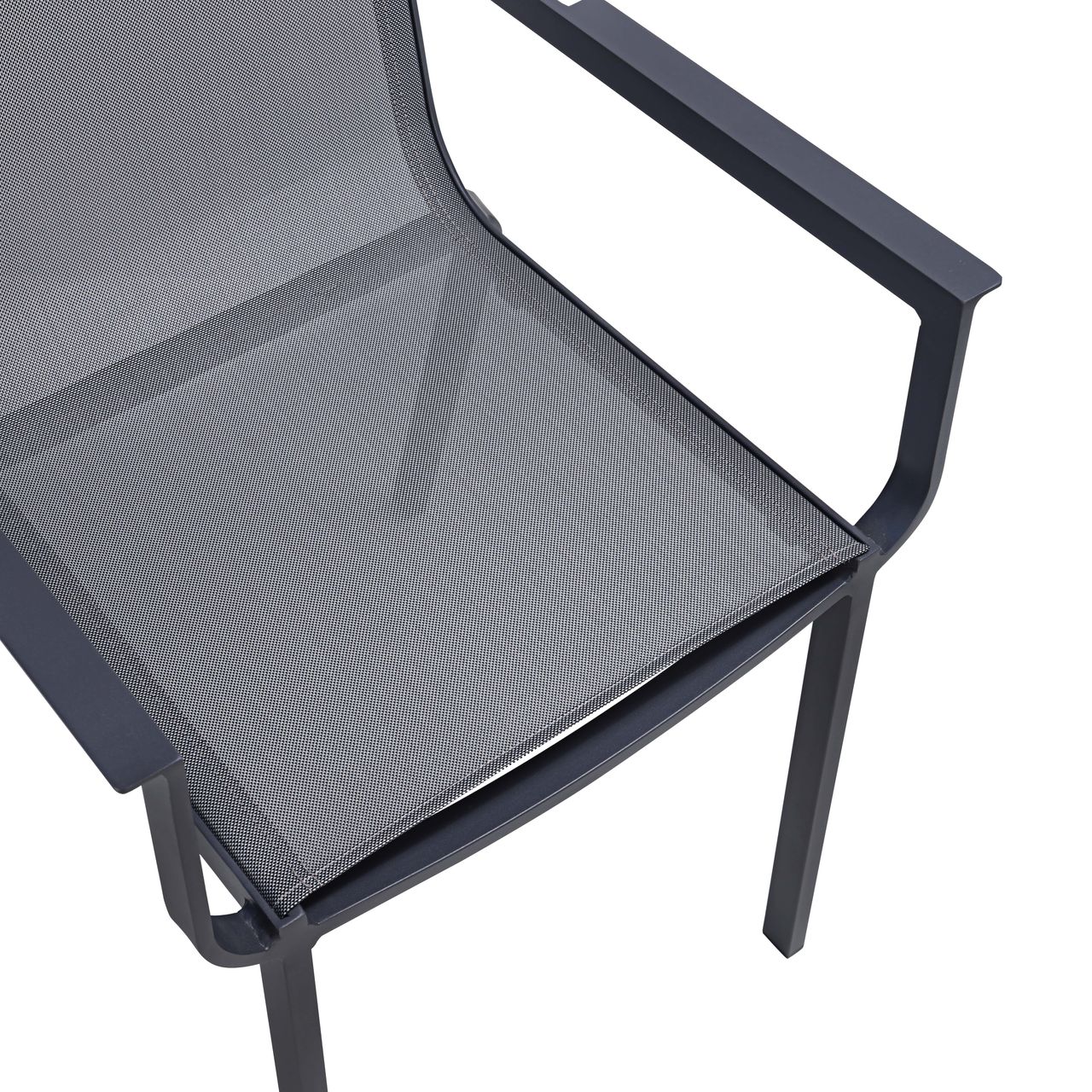 Happy Home ausziehbare Esstisch-Set Diningset 9 tlg. aus Aluminium dunkelgrau
