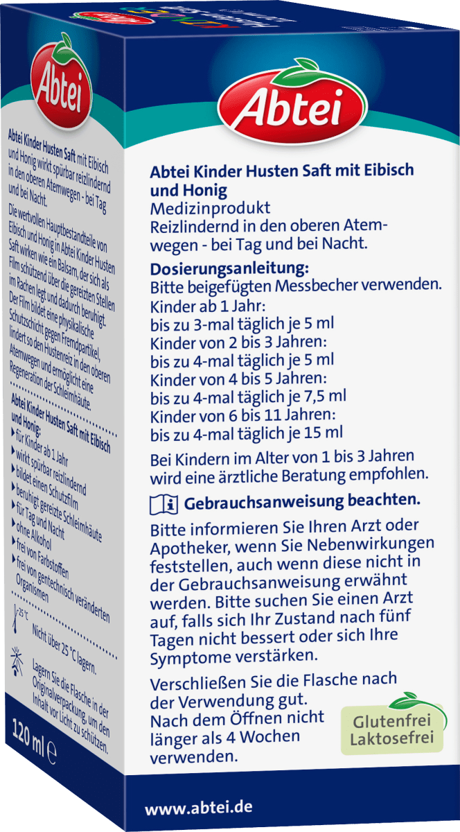 Kinder Hustensaft Honig Eibisch, 120 ml