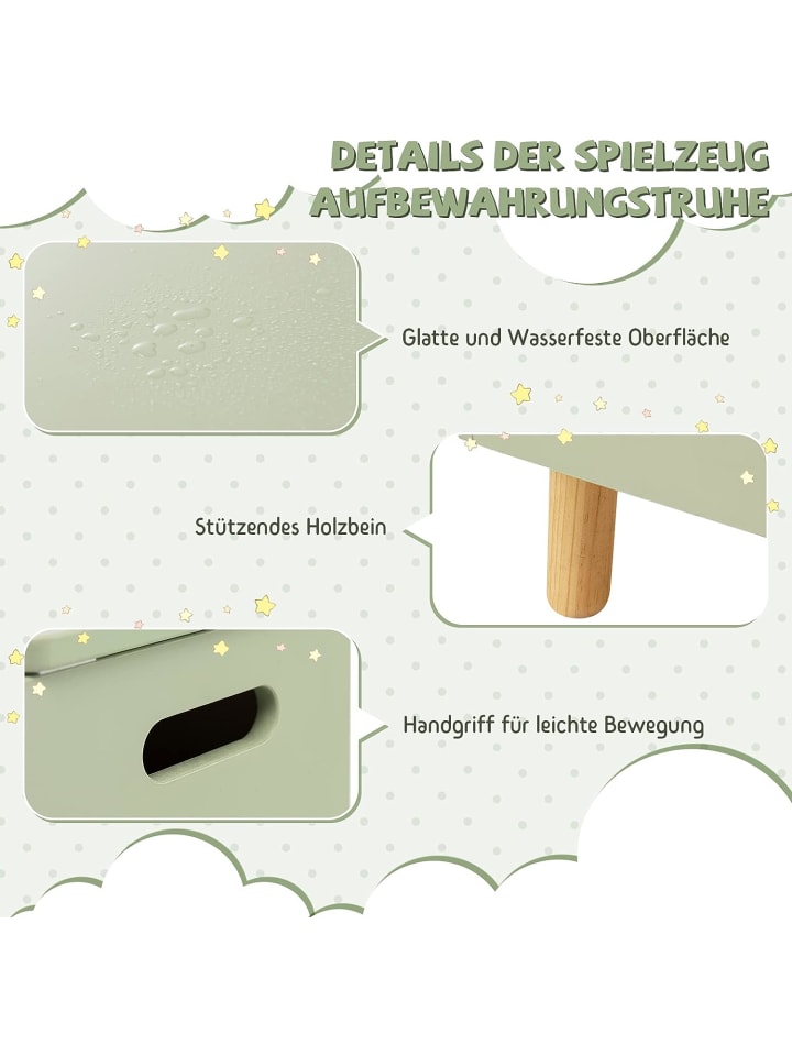 COSTWAY Spielzeugregal für Bücher Spielzeug in Grün günstig kaufen 60 x 30 cm