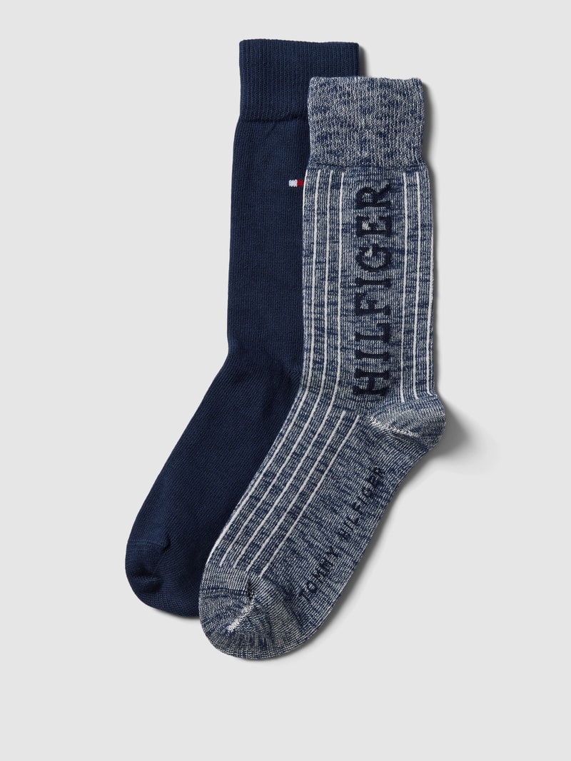 Socken mit Label-Details im 2er-Pack in dunkelblau