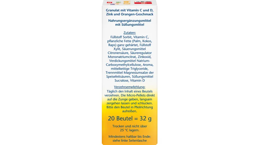 Doppelherz Vitamin C 500 + Zink Direct + D3 Depot