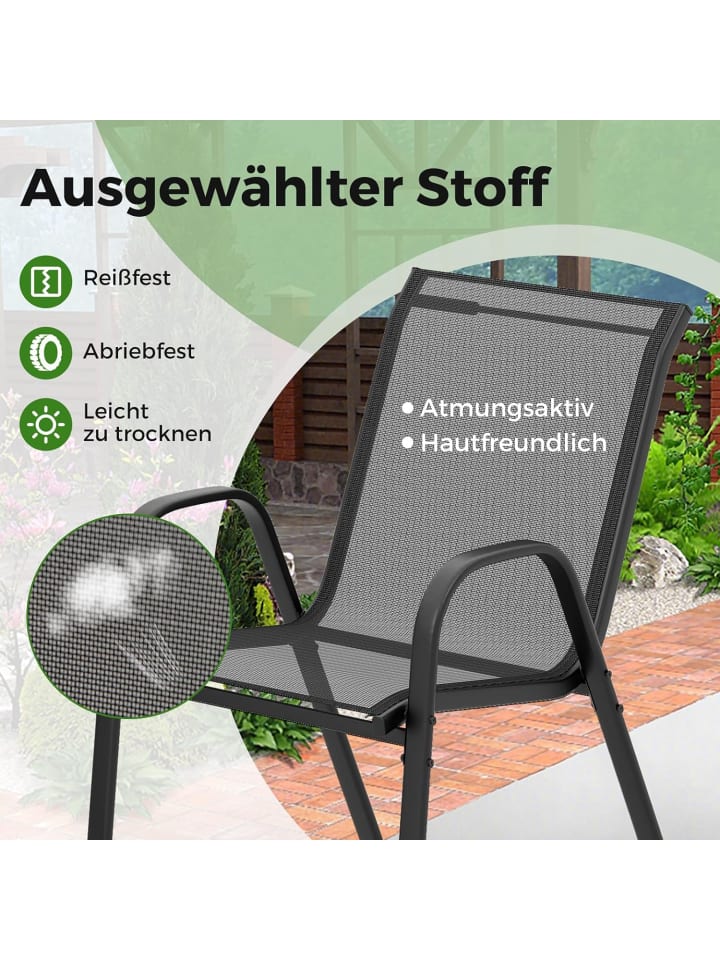 COSTWAY 3 tlg. Balkonmöbel Set in Schwarz günstig kaufen onesize