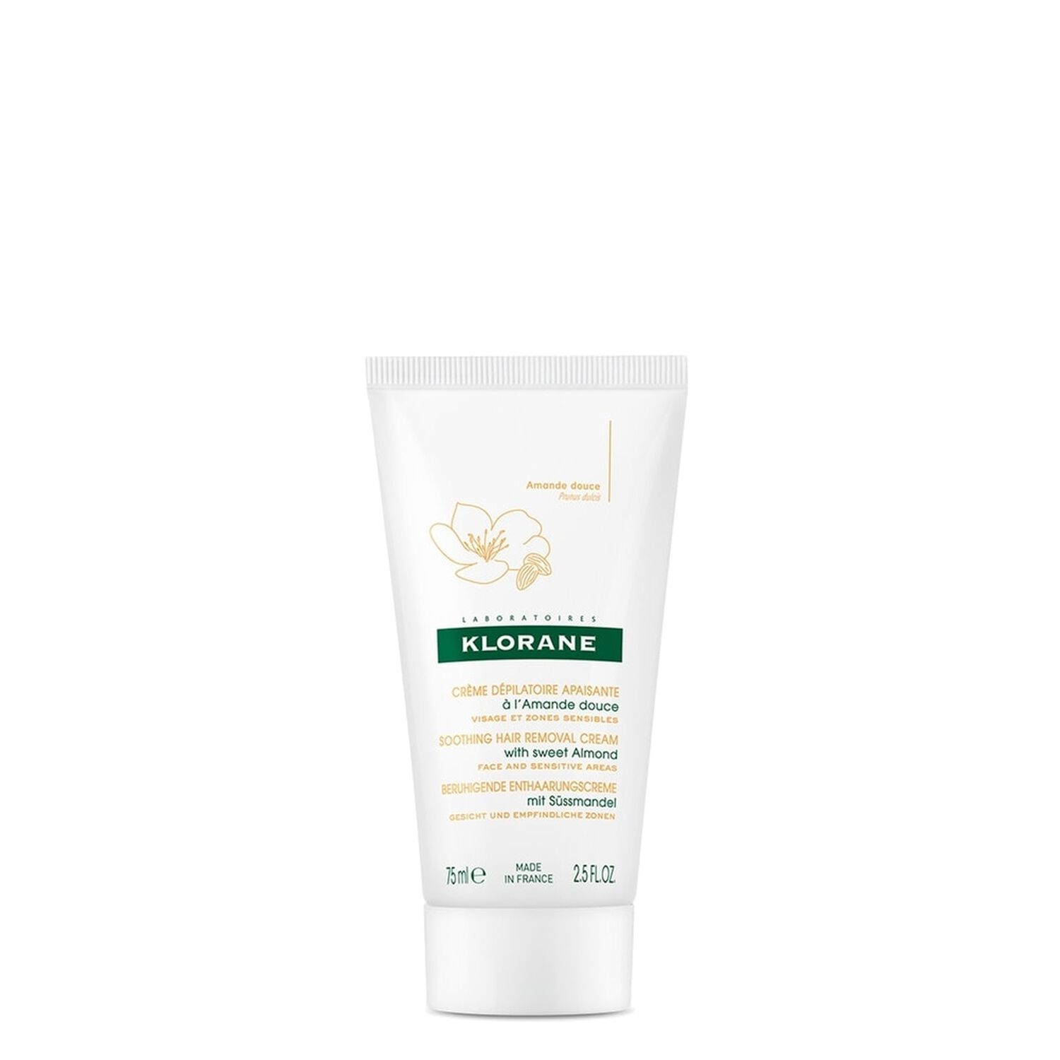 Klorane Crème Dépilatoire Amande Douce - Zones sensibles - 75 ml