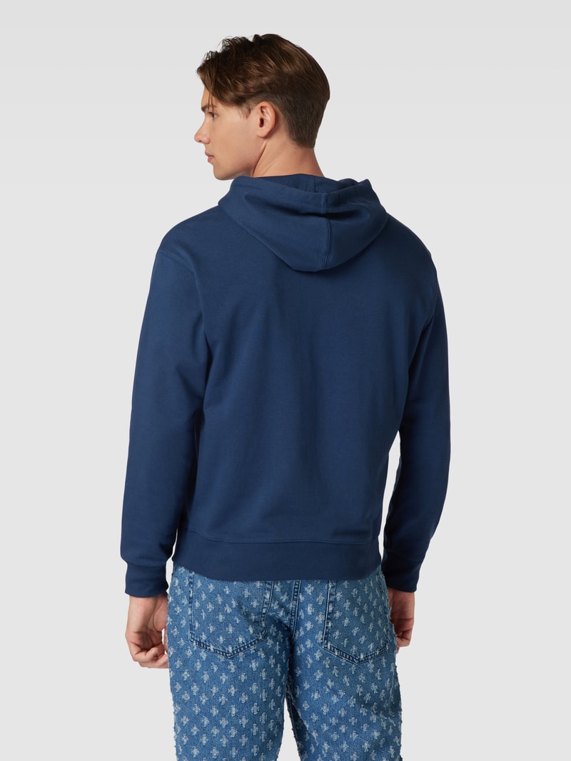 Hoodie mit Logo-Stitching in marineblau