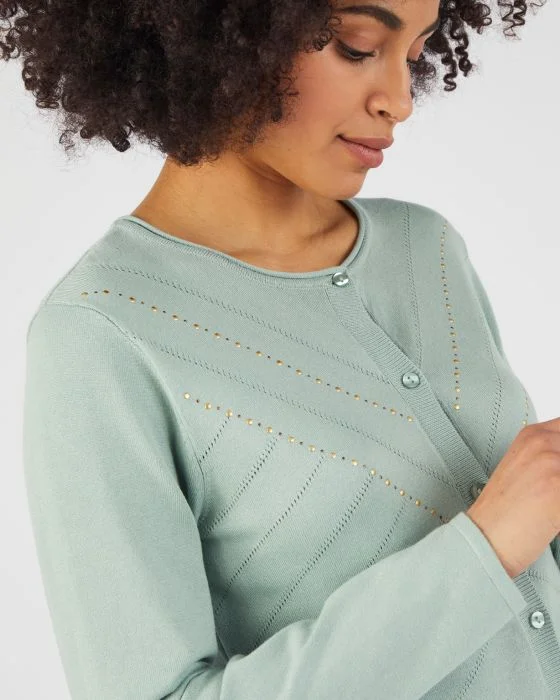 Cardigan fantaisie fibres viscose Lenzing(TM) EcoVero(TM)