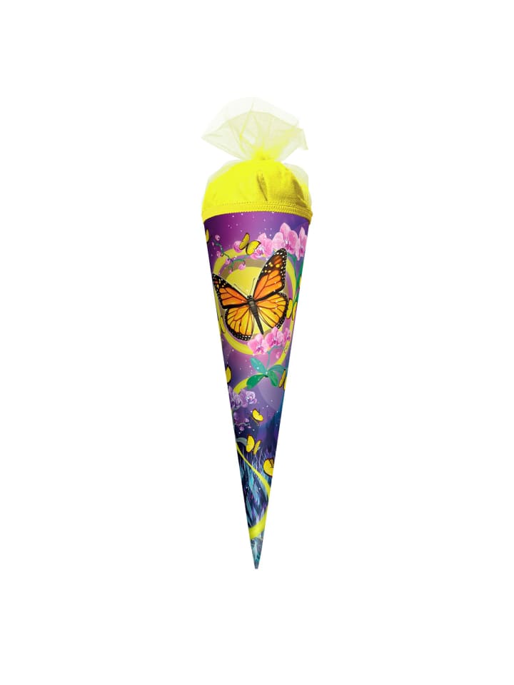 ROTH Geschenk-Schultüte klein Schmetterling 50 cm, rund in Bunt günstig kaufen onesize
