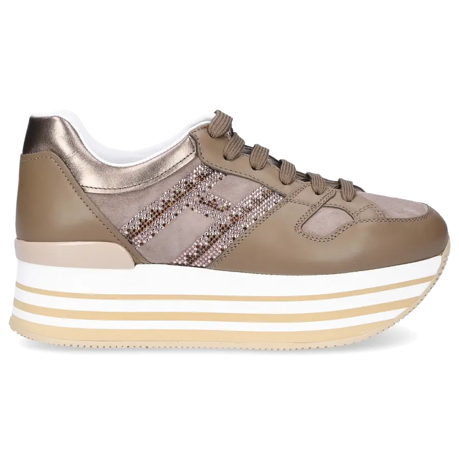 Hogan - Sneaker low Logo Strass beige - beige