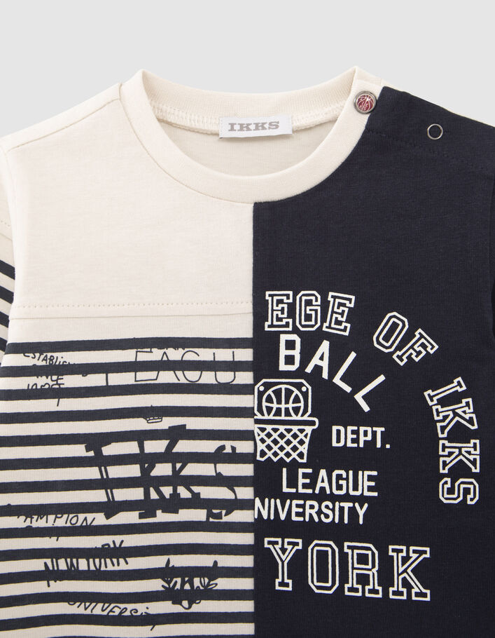 T-shirt marinière bi motifs bébé garçon
