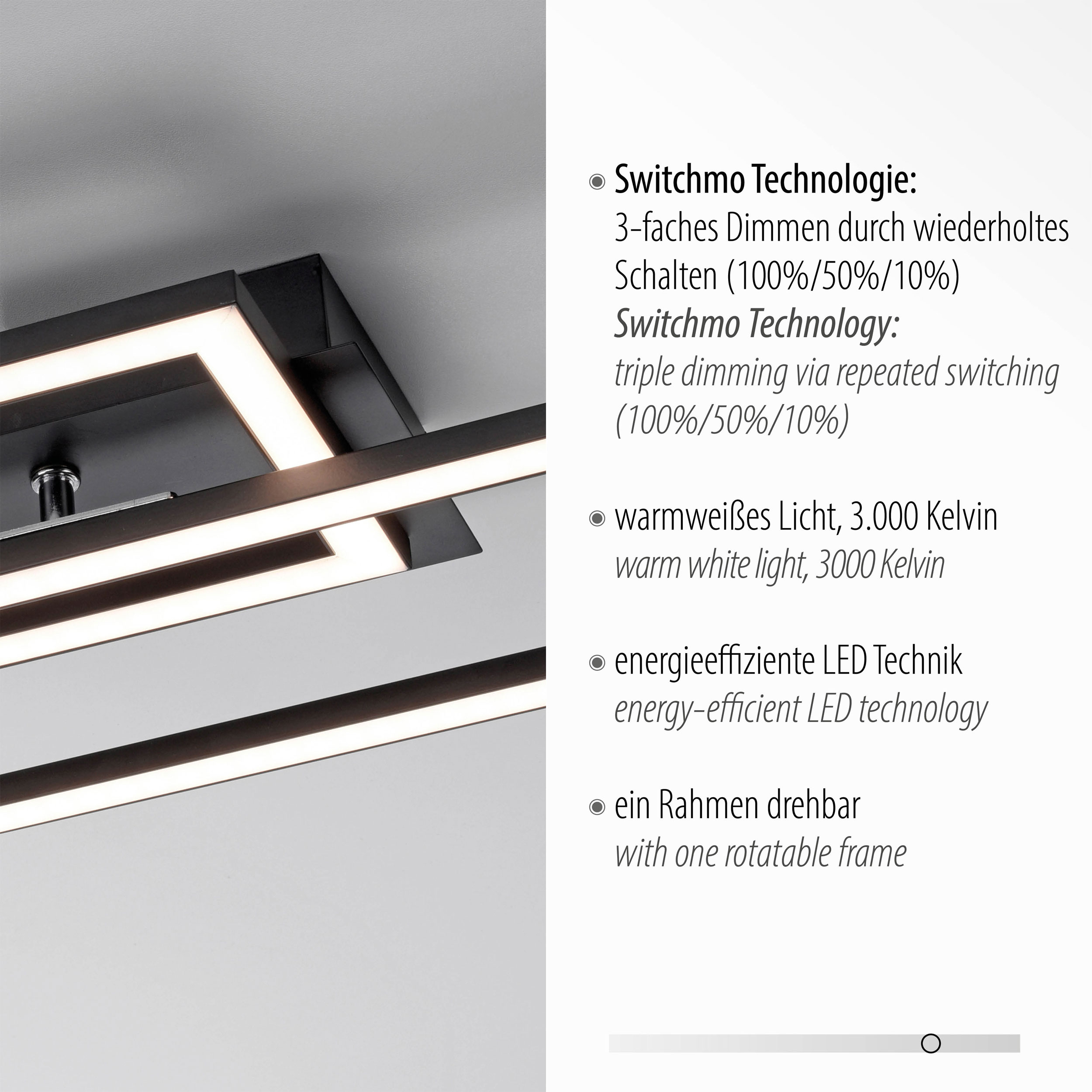 JUST LIGHT.LED-Deckenleuchte 1flg