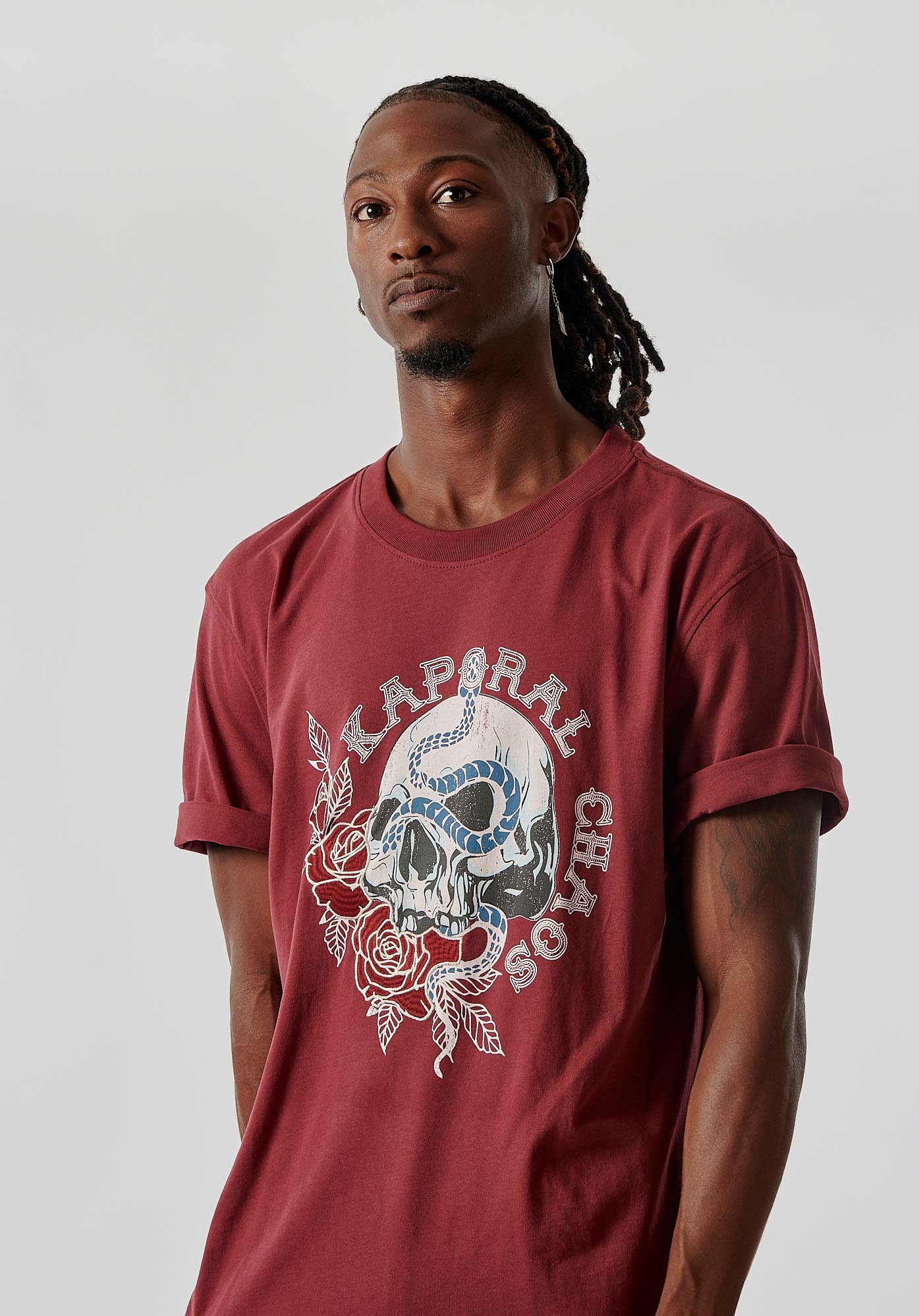 TALK   T-shirt bordeaux homme 100% coton