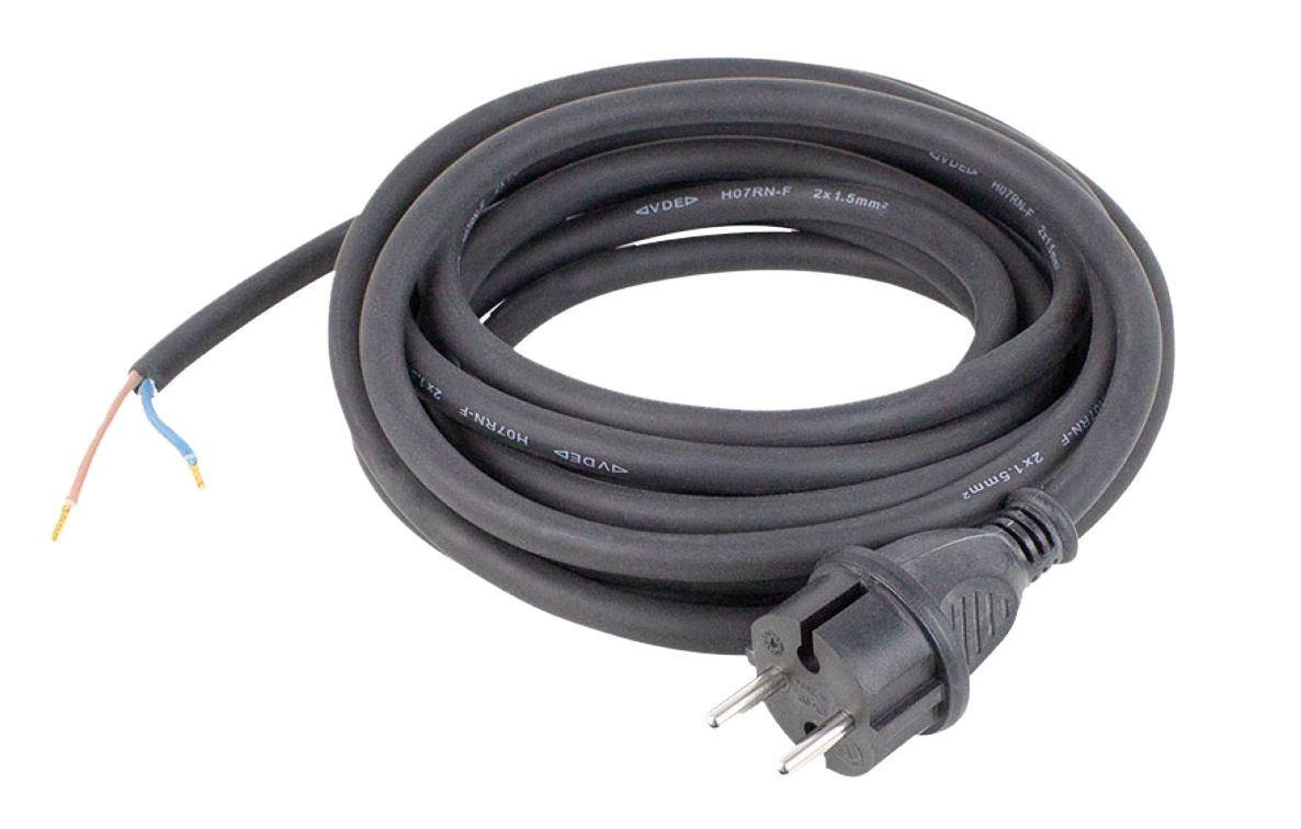 Schwabe 70532 Priključni kabel neopren 230V/16A IP44 H05RN-F 2x1.0 crni 3m