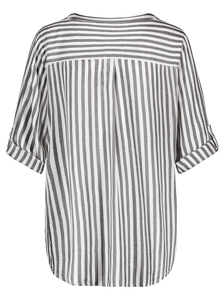 Fresh Made Bluse in Anthrazit/ Weiß günstig kaufen