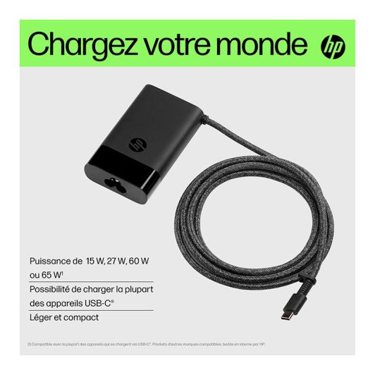 Încărcător HP USB-C 65W - Adaptor de alimentare universal pentru laptop, tabletă și smartphone