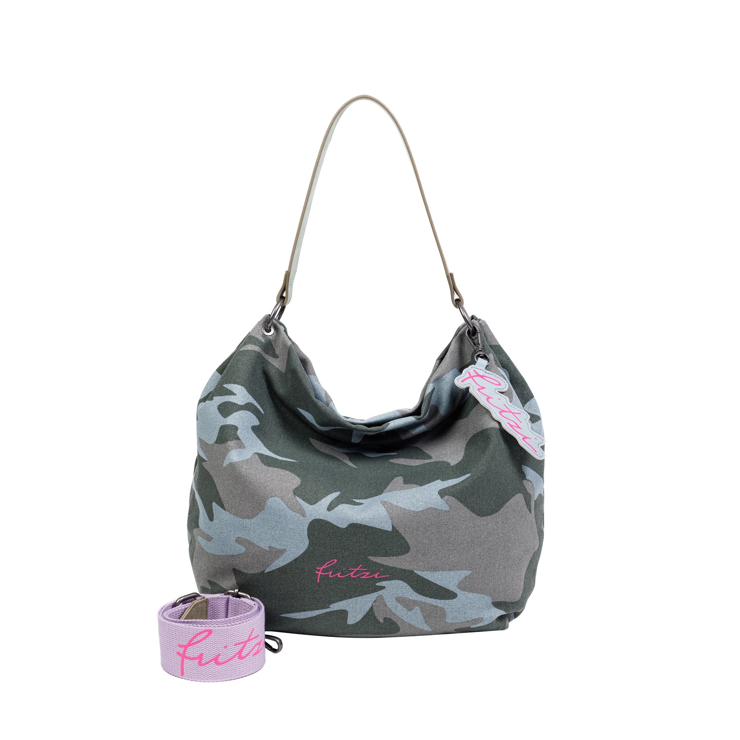 Schultertasche Joshi02 mit abnehmbarem Logoanhänger