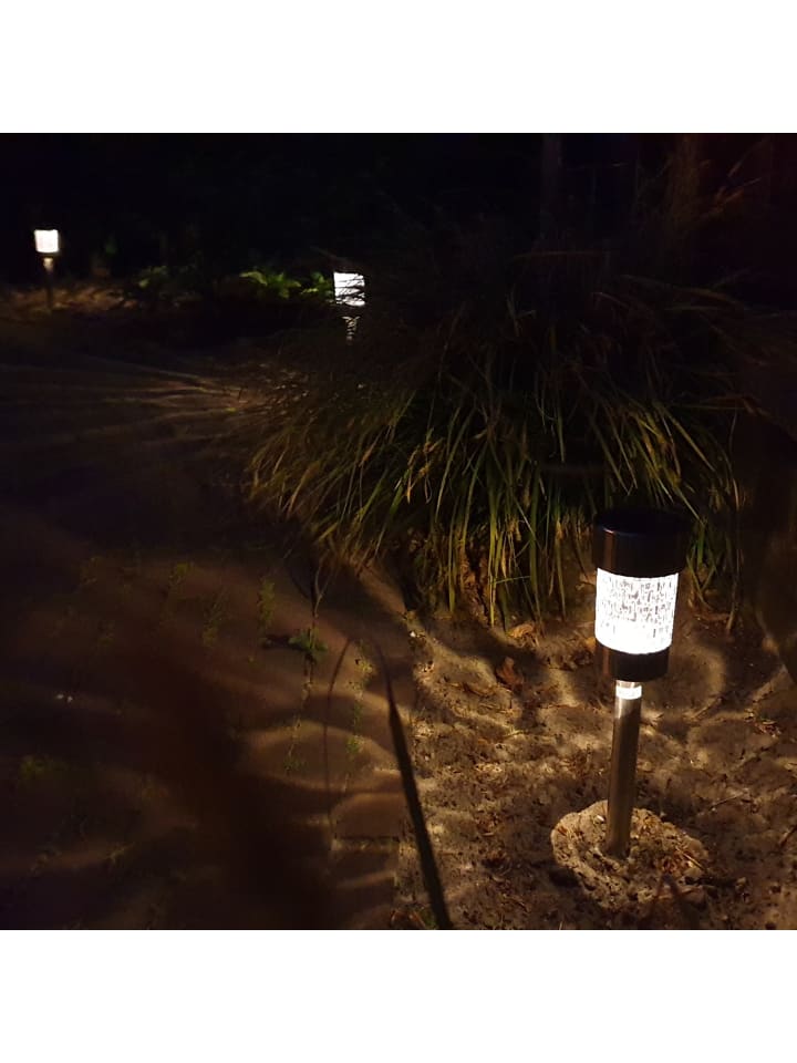 MARELIDA 6x LED Solar Wegleuchte mit Erdspieß für Garten Balkon H: 15cm in silber günstig kaufen onesize