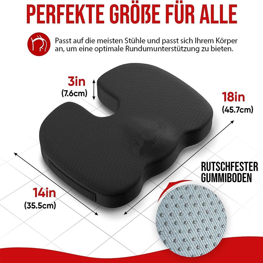Sarfly Stuhlkissen Sitzkissen Orthopädisch für Bürostuhl, Lendenwirbelkissen Sitzkissen, für Stuhl, Sitzkissen Auto, Rückenkissen Bürostuhl