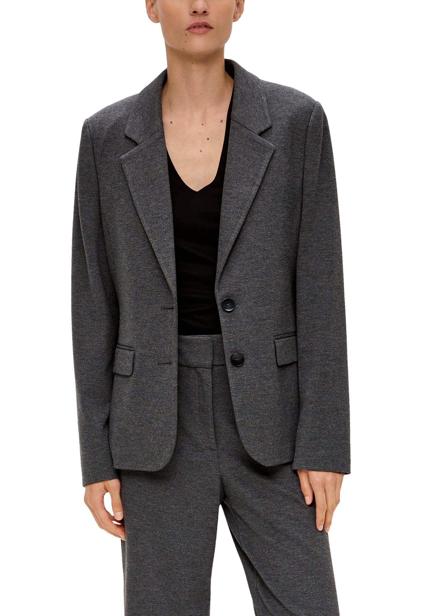 s.Oliver BLACK LABEL Kurzblazer in melierter Optik