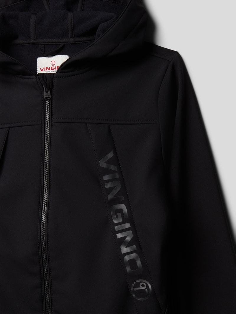 Funktionsjacke mit Label-Print Modell 'TOBI' in schwarz
