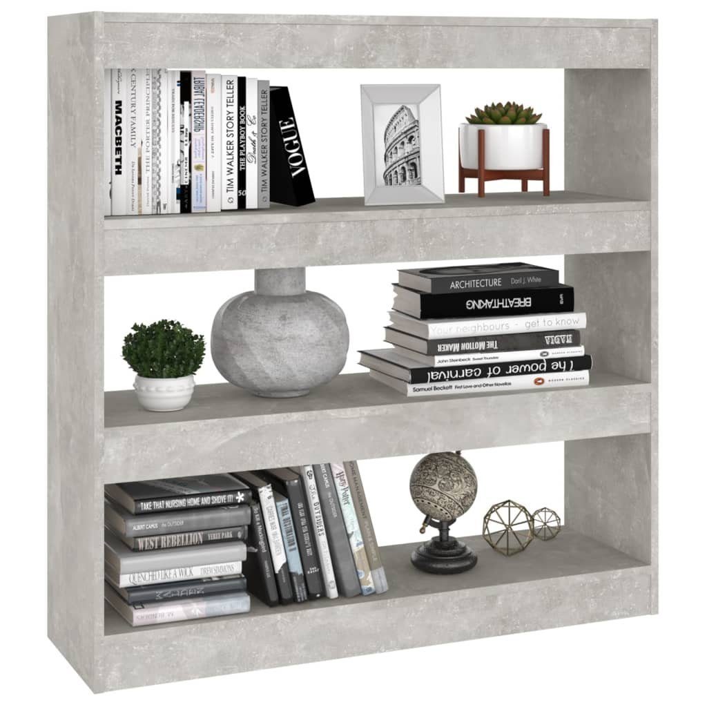 vidaXL Bücherregal Bücherregal/Raumteiler Betongrau 100x30x103 cm, 1-tlg.